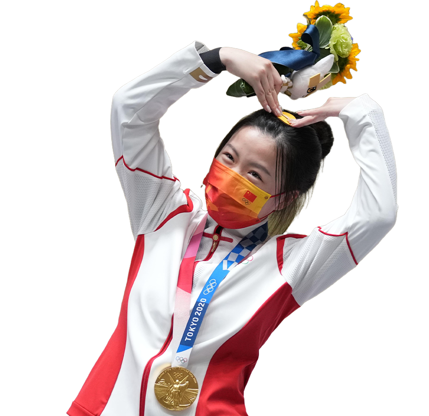 楊倩，追求一種極致的平靜楊 倩2020年東京奧運會射擊女子10米氣步槍項目冠軍2020年東京奧運會10米氣步槍混合團體冠軍